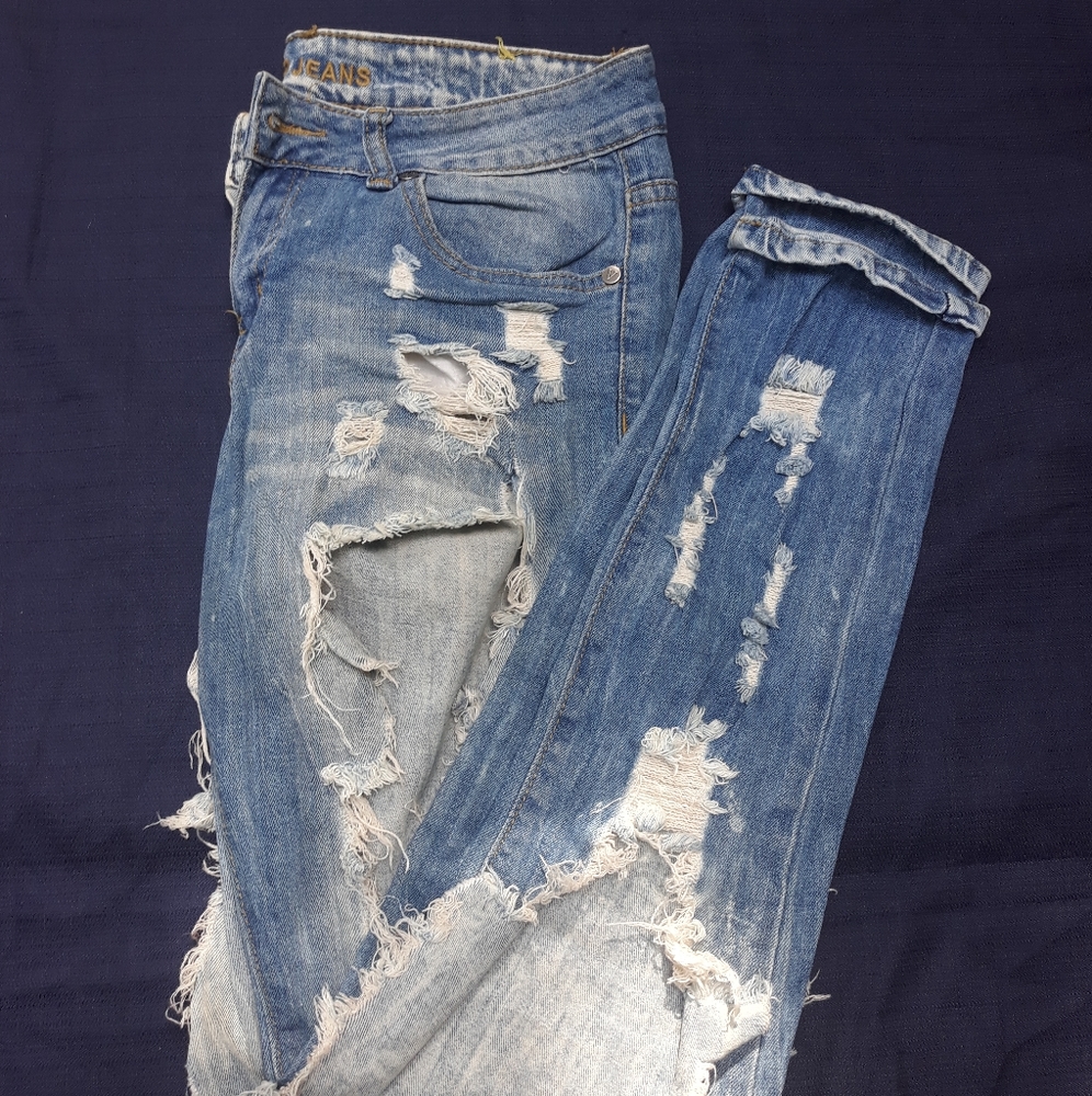 Distressed jeans